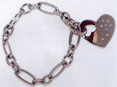 Ladies Gold Bracelet with Heart Shape Charm