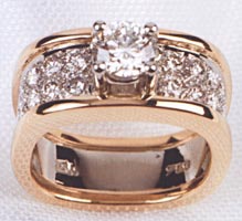 Contemporary White & Yellow Gold Ladies Engagement Ring
