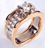Contemporary White & Yellow Gold Ladies Engagement Ring