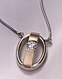 Ladies Diamond Pendant closeup