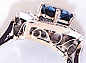 Ladies Heart Shape Aquamarine and Diamond Ring sideview