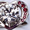 Heart Shape Diamond and Ruby Ring