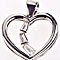 Open Heart with Baguettes Waterfall Pendant